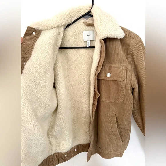 Men’s XS H&M Teddy Lined Sherpa Corduroy Jacket - Picture 5 of 11